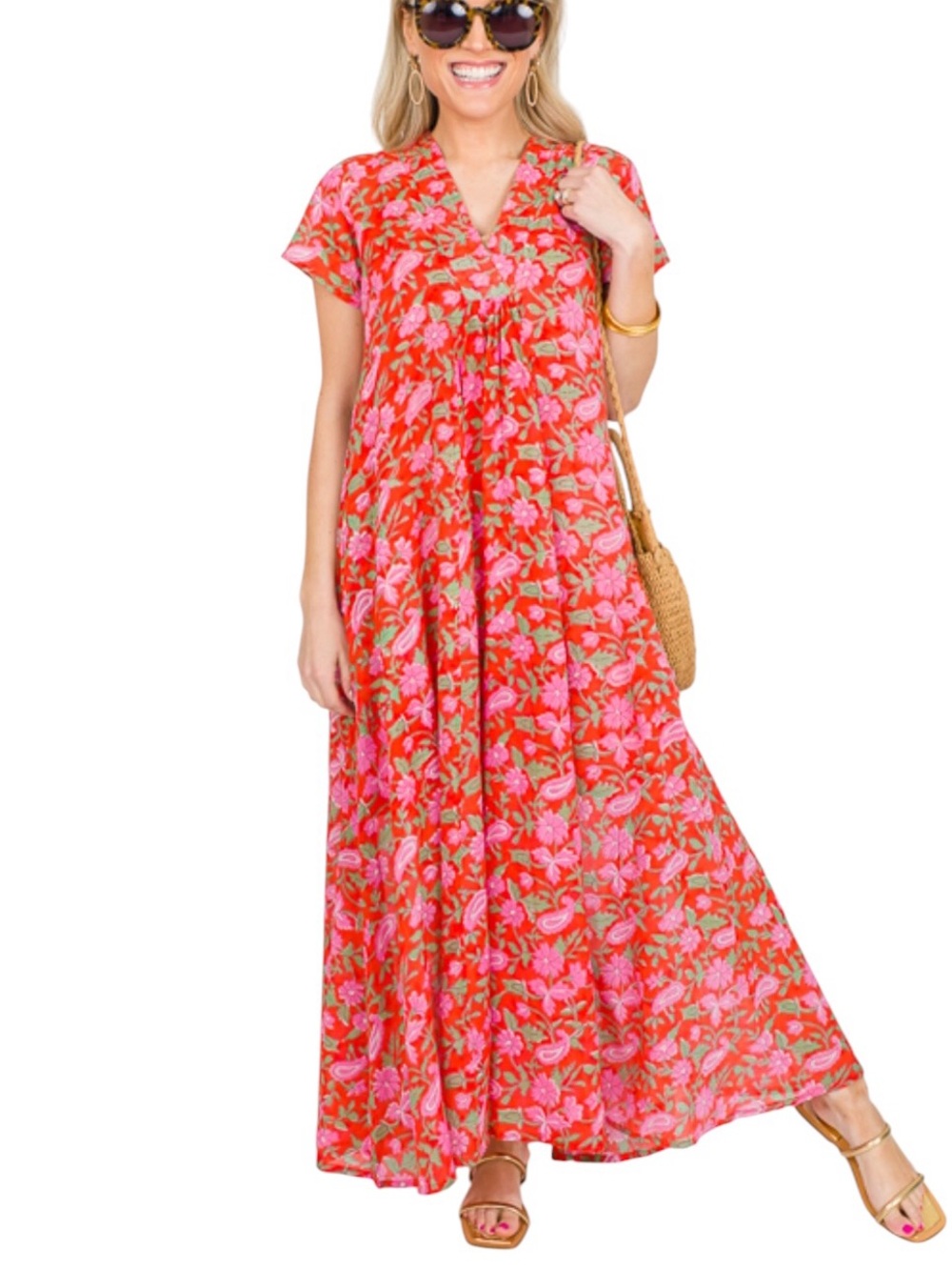 Dolma Mimi Maxi Dress Coral XL